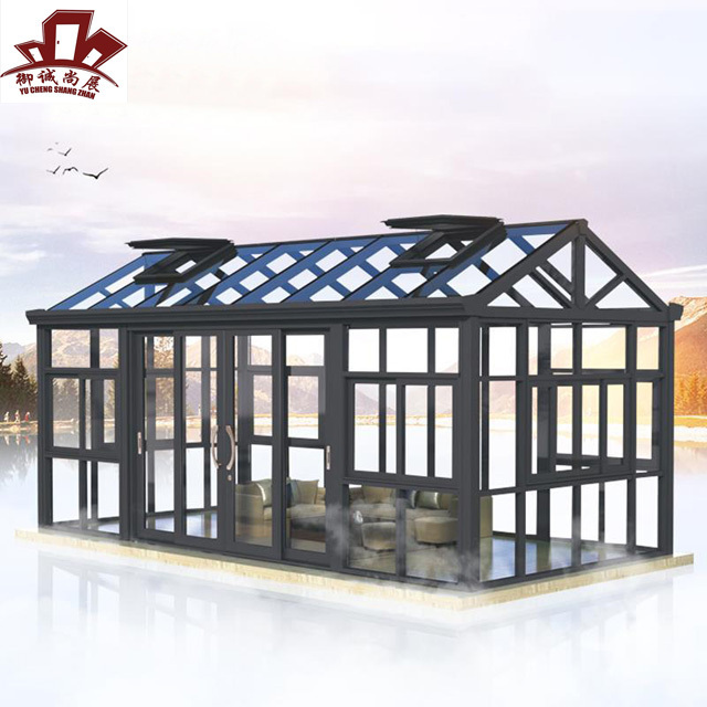 Low e Four Season Prefab Patio Veranda Sunrooms Aluminium Modern Glass Houses Room Solarium Free Standing Sunrooms