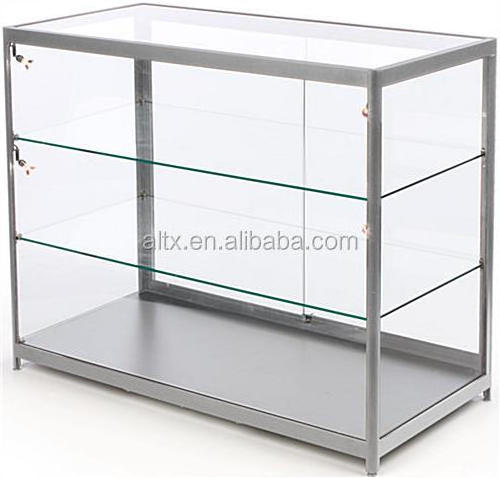 Aluminum alloy frame glass commercial retail display counters for jewelry