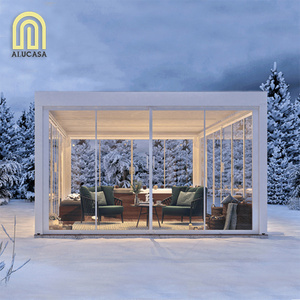 Alucasa Waterproof Gazebos Price Snow-Resistant Outdoor Awning Bioclimatic Aluminum Roof Pergola With Louvered Canopy