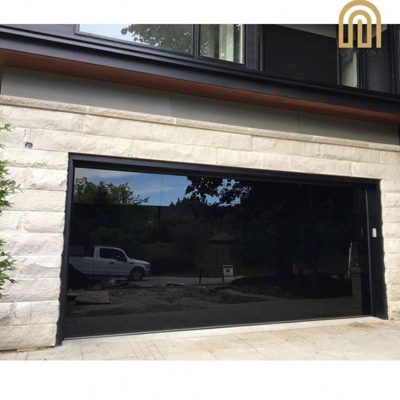 Alucasa Professional Garage Door Manufacture 12x7 8x912x7 High Standard Frameless Aluminum Mirror Reflective Glass Garage Door