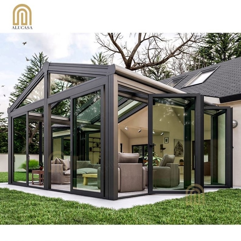 Alucasa Free Standing Prefabricated Aluminium Frame Sunshine Sun Roof Room Garden Sunroom For Casa Solarium