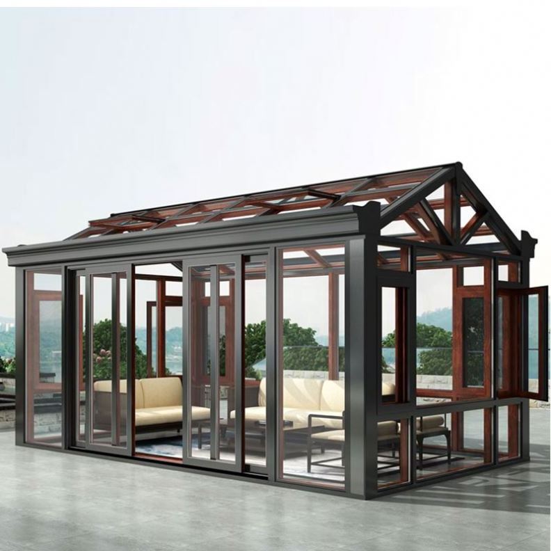 Alucasa Modern Prefabricated Custom Winter Garden Glass House Aluminum Hous Panel Sunroom Kit