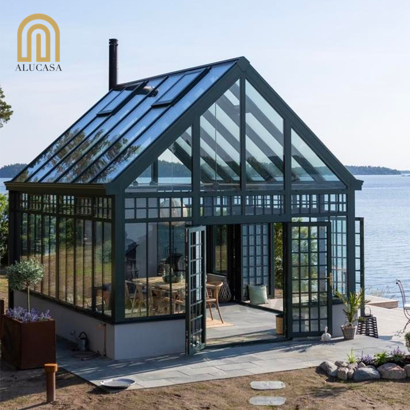 Alucasa Custom 10X12 12 X 20 Free Standing Low-E Glass House 4 Season Solarium Veranda Aluminum Sunrooms