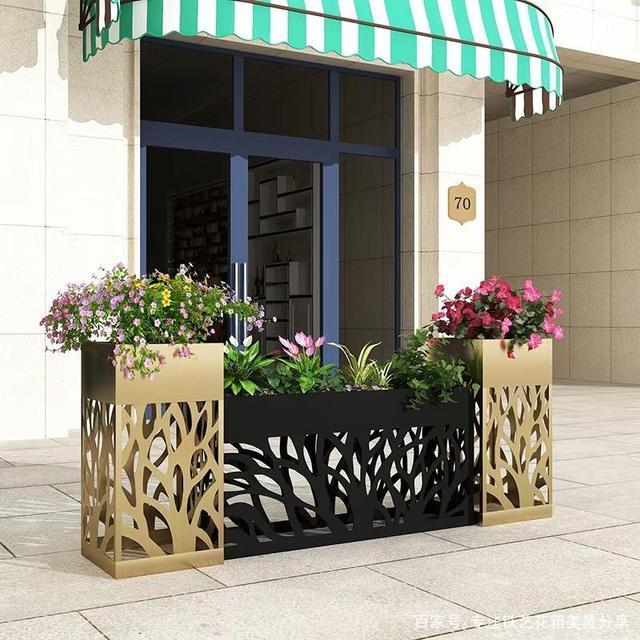 New Nordic Creative Aluminum Flower 2022 Pot Rectangular Large Modern Simple Basin Living Room Indoor Green Plant Flower Pot