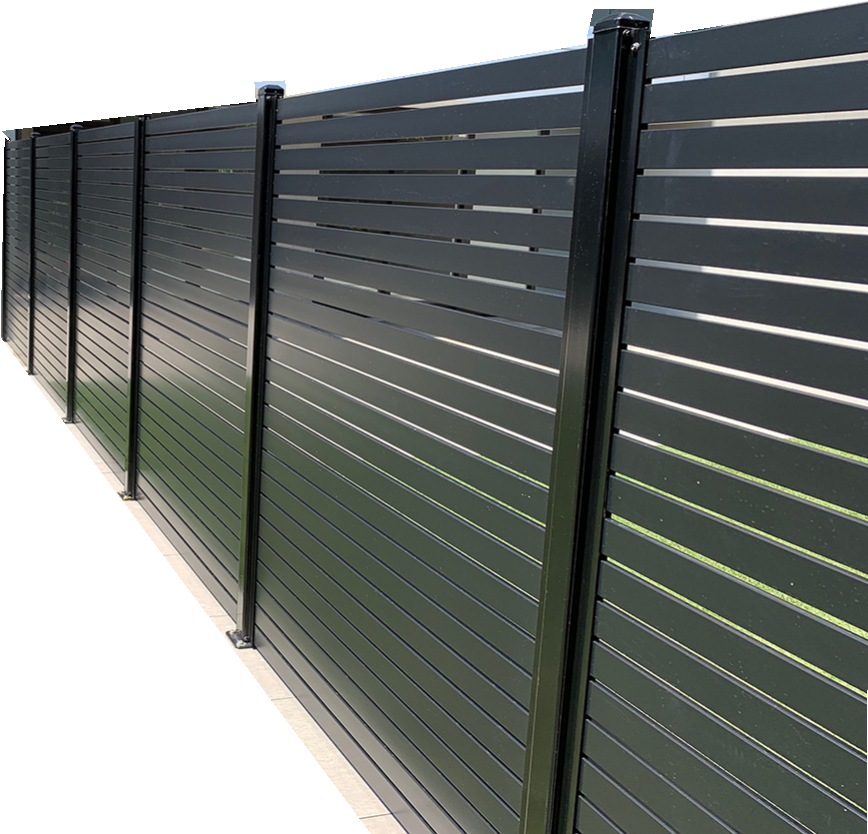 Morden luxury privacy white garden aluminium horizontal slat fence