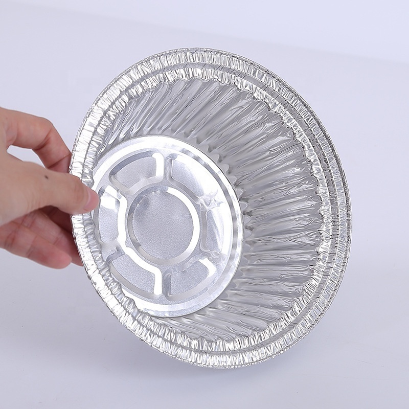 Low price silver disposable aluminum foil tray pie pans takeaway foil box recyclable household aluminum foil container