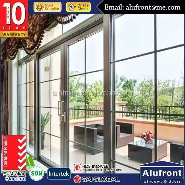 Aluminium slide door with double glazing