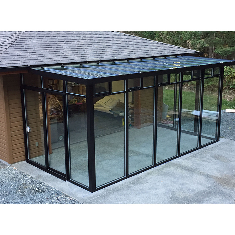 Customized Veranda Price Aluminium Winter Garden Sun Room Green Glass House Free Standing Sunrooms