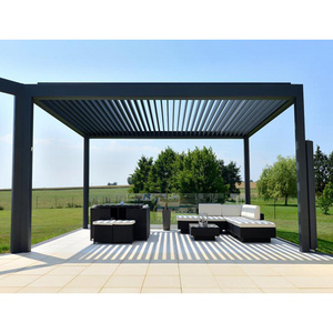 High Quality Customized Aluminum Outdoor Pergola Waterproof Louver Roof System Electric Gazebo