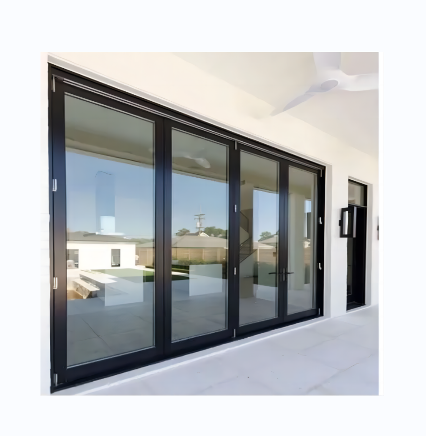 ALUFRONT tempered glazed aluminum double glass sliding stacking doors safety