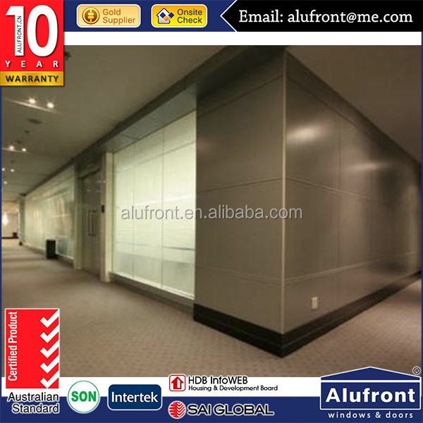 NFRC   high sound insulation  installation guidance Concealed  office full height glass wall partition security window