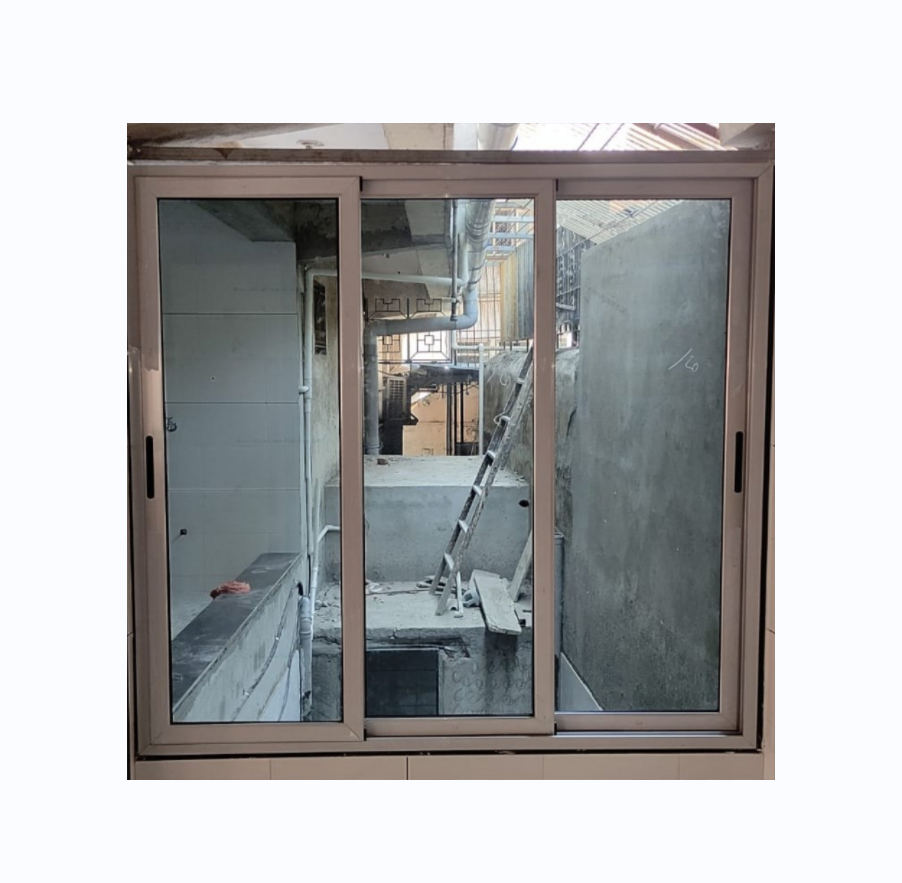 ALUFRONT tempered glazed aluminum double glass sliding stacking doors safety