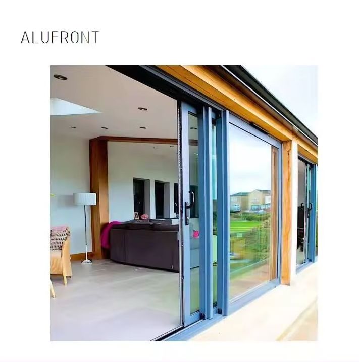 Commercial Exterior Balcony Tempered Glass Aluminium Glass Sliding Door System