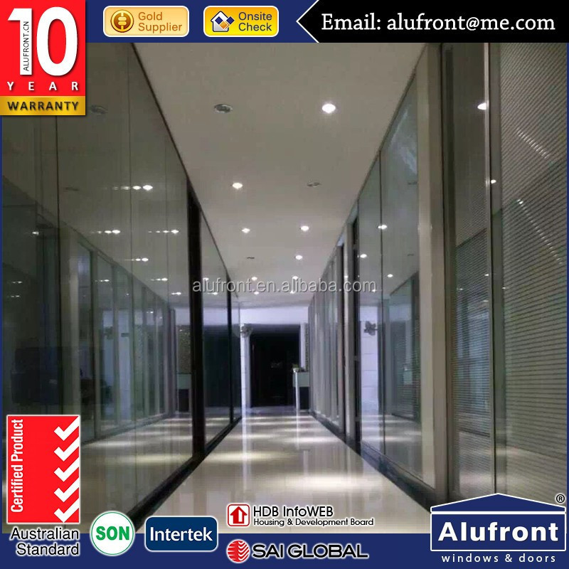 NFRC   high sound insulation  installation guidance Concealed  office full height glass wall partition security window