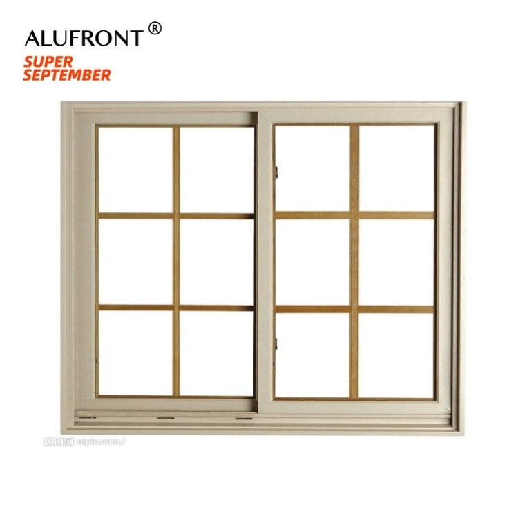 Aluminum Double Glass Horizontal Soundproof Aluminum Sliding Window With Screen