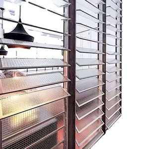 Guangzhou Manufacturer aluminum vertical jalousie windows with single glass for sale