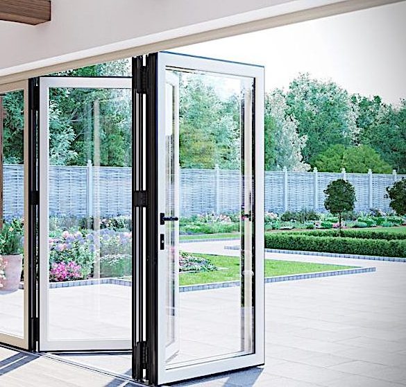 Patio Security Soundproof Waterproof Folding Door Panels Thermal Break Slide And Fold Door