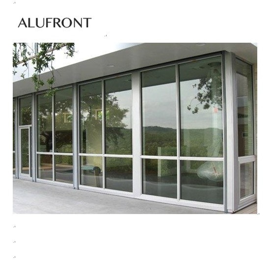 External AS2047 Certified Aluminium Fixed Window Store Front Windows Commercial Glass Windows