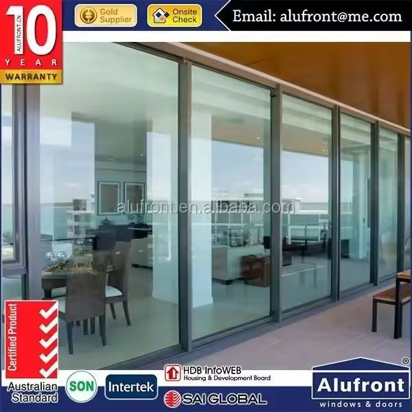 Aluminium slide door with double glazing