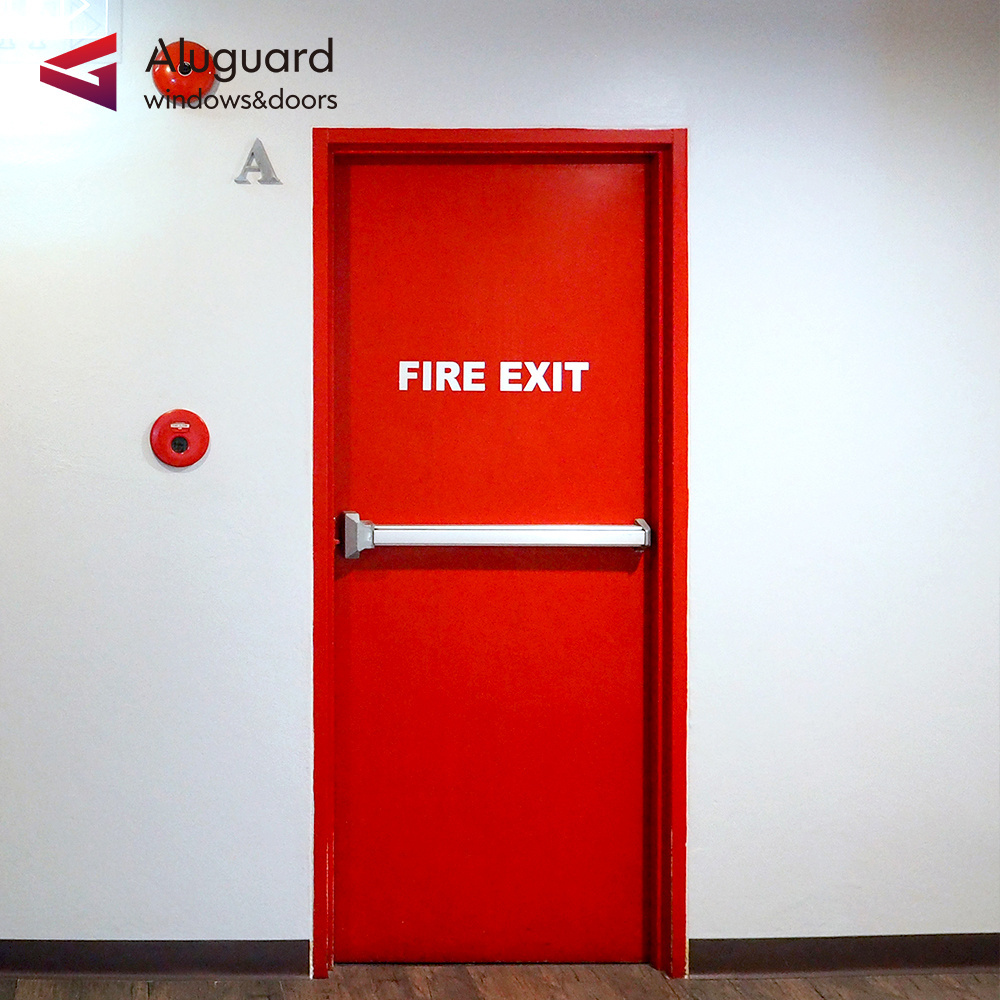 USA Commercial Residential fire exit door Hot sale fire rated glass door 2 hours metal fire door composed of one leaf french-