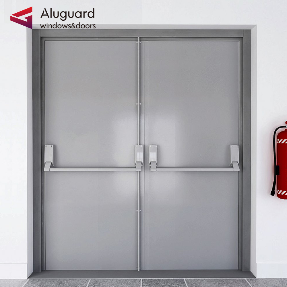 USA Commercial Residential fire exit door Hot sale fire rated glass door 2 hours metal fire door composed of one leaf french-