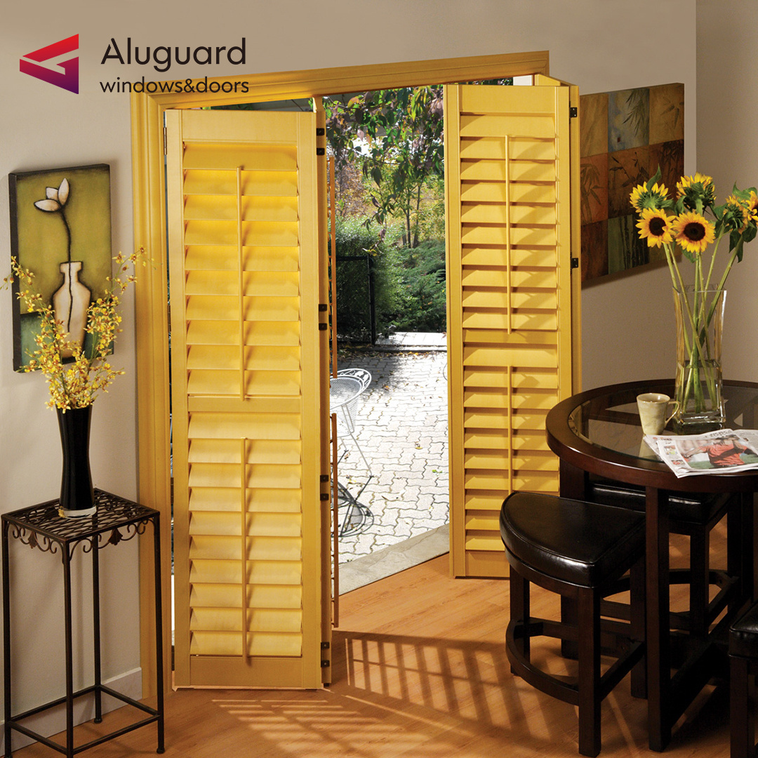 Modern luxury plantation shutters direct from china Popular modern louvered pergola motorized Best selling shutter door