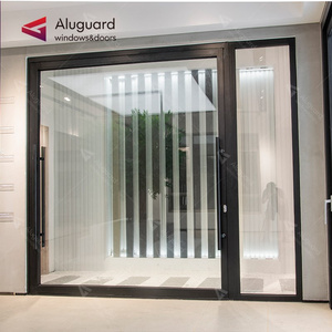 Exterior insulated aluminum double glass pivot Revolving entry  door villa house large size front patio entance door