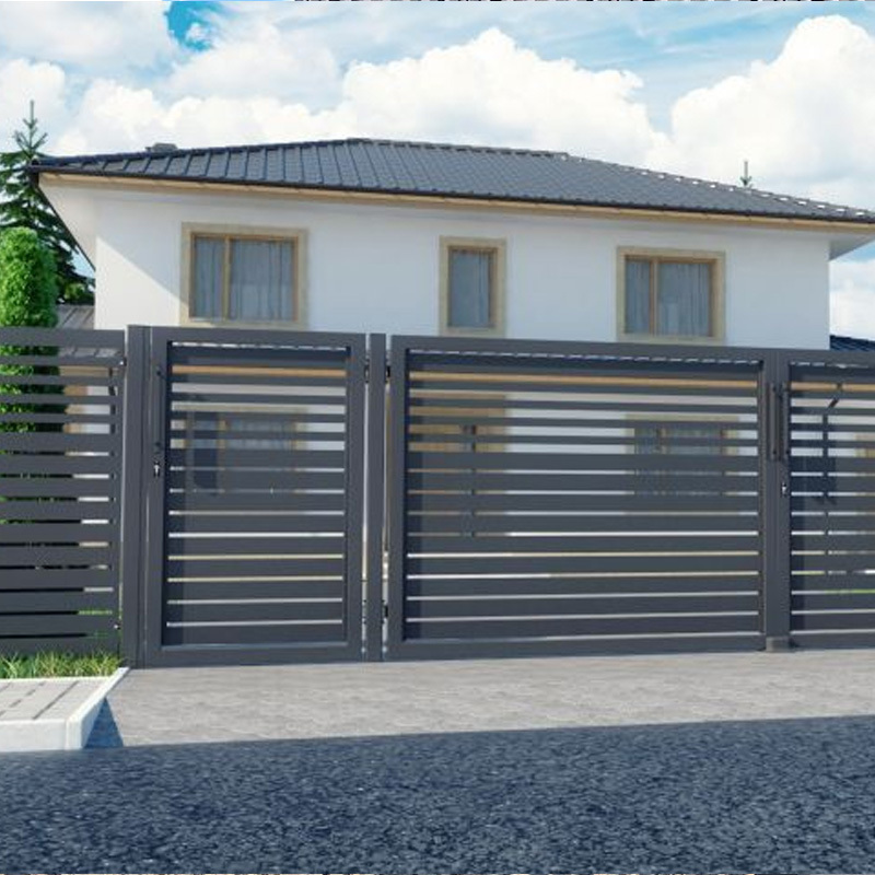 Driveway Aluminium Metal Steel Gates And Fences Double Swing Wrought Iron Fencing Small Latest Main Gate Designs for yard