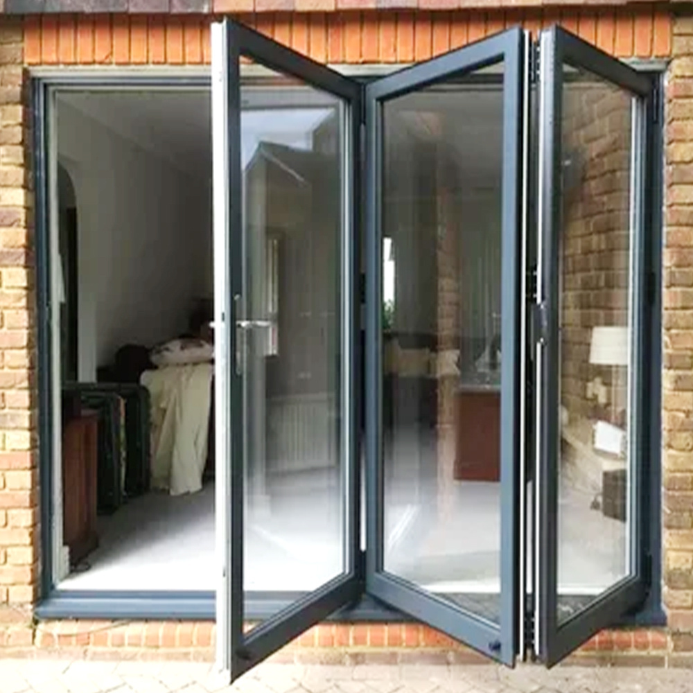 Aluguard Hurricane proof Exterior Bi folding Door Aluminum Patio Bifold Doors Puertas Plegables Accordion Folding Glass Door