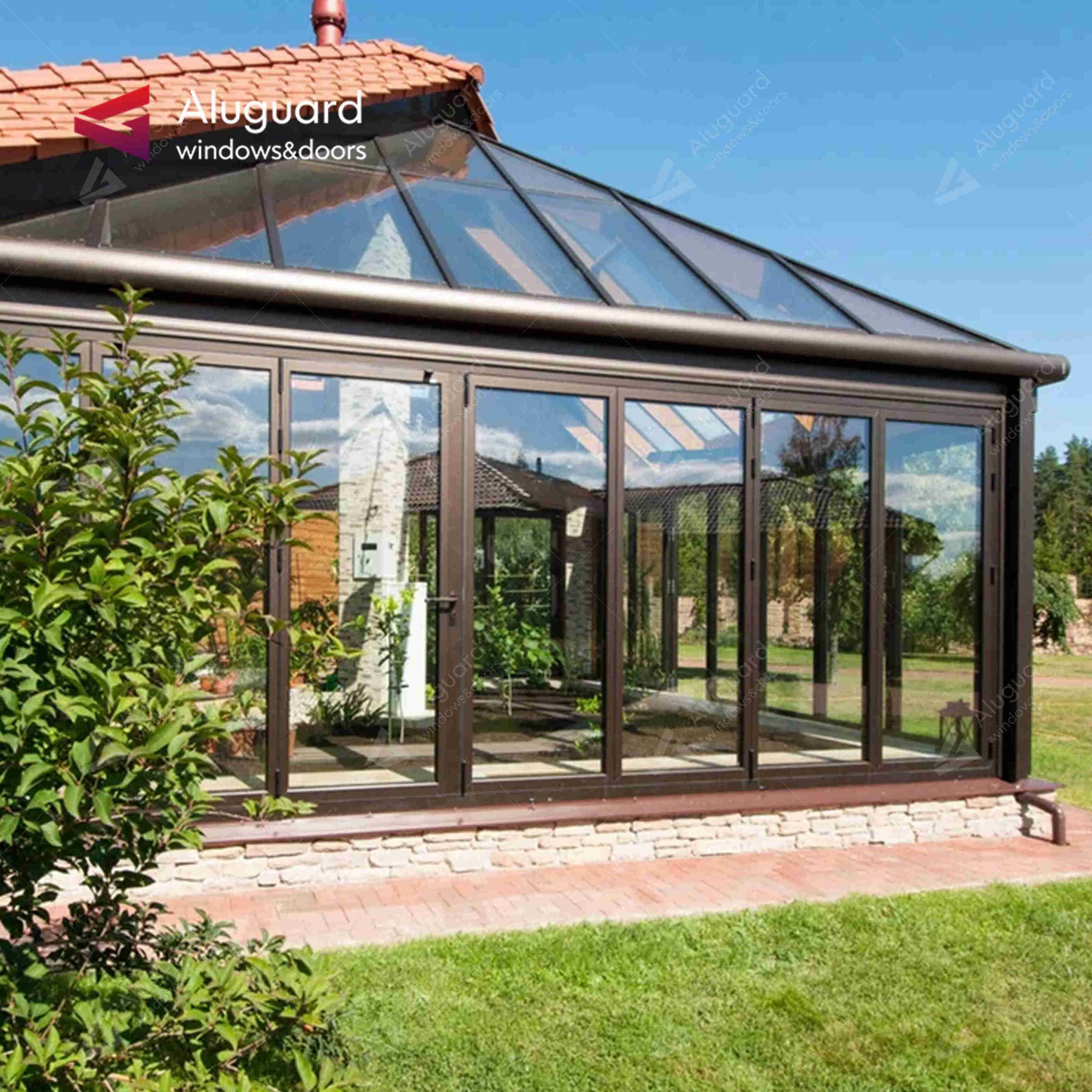 20ft 40ft pergola aluminium outdoor foldable expandable living container Sunrooms & Glass house with shower room