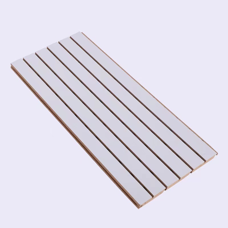 Sound proofing slat polyester white wooden slat wall panel acoustic panel