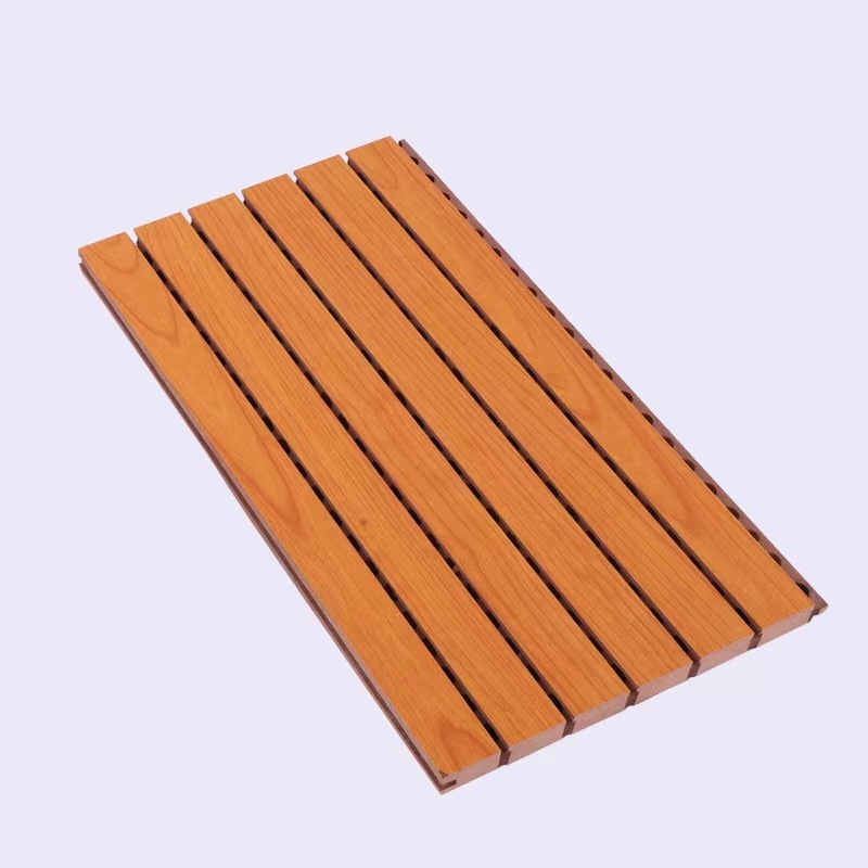 Sound proofing slat polyester white wooden slat wall panel acoustic panel