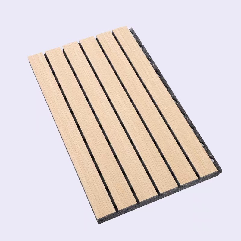 Sound proofing slat polyester white wooden slat wall panel acoustic panel