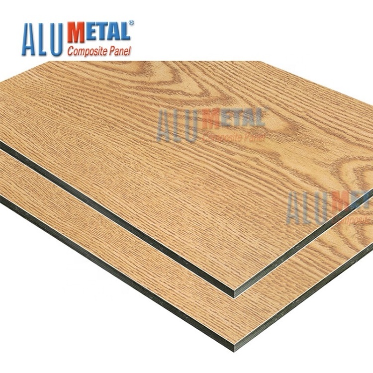 acp sheet design wallpaper wood texture PE coating aluminium composite panel