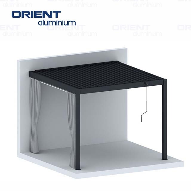 Nice Quality Popular Pavilion With Led Modern Folding Outdoor Patio Louvered Aluminum Manual Control Gazebo