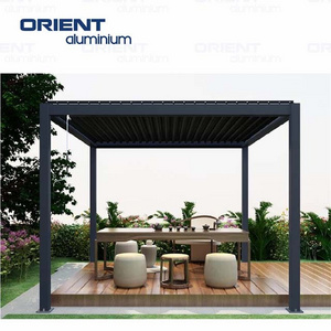 Outdoor  Sun Shading Shutter Aluminium Electric Waterproof Garden Gazebo Motorized Roof Panels