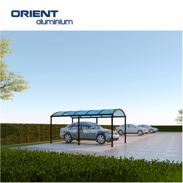 2023 Factory made cheap outdoor aluminum sun shade carport canopy two cars M shape design