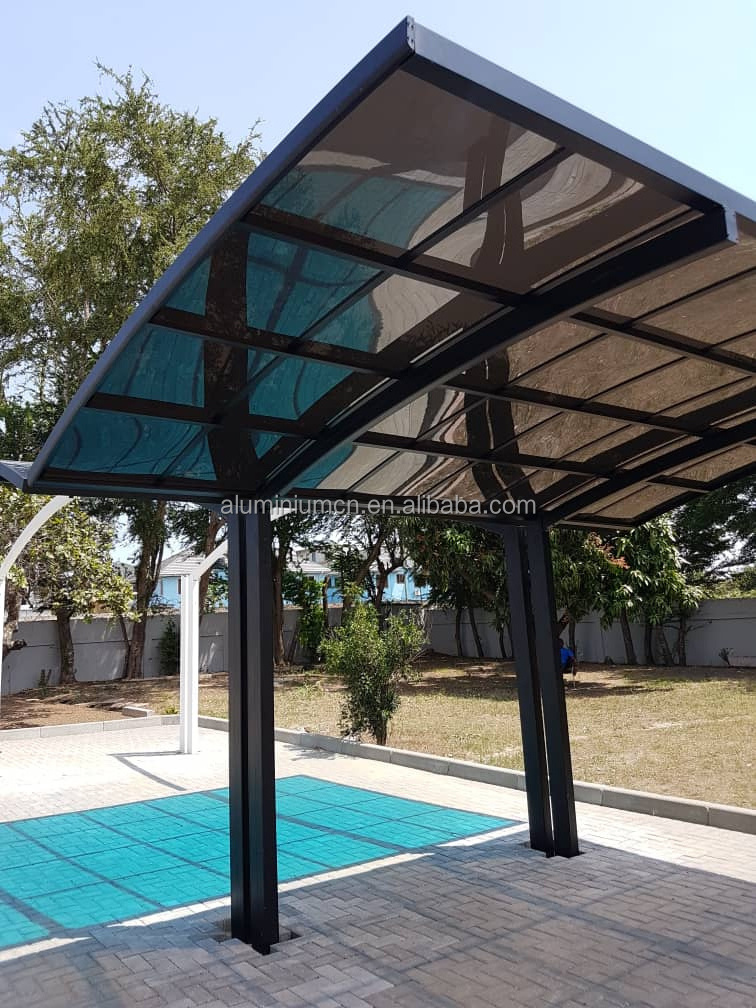 free standing poly carbonate roofing car parking tent metal frame canopy Strong Aluminum Structure carports