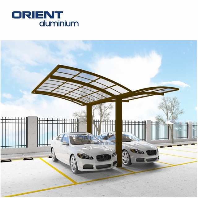 2 post car awning outdoor double metal designs modern poland aluminium pergola carport with arched poly carbonate roof