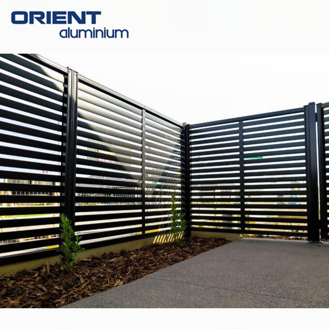 Modern Design Yard  Customized Color  Louver Style Powder Coated Black Garden Temporary Privacy Fence Security Fencing