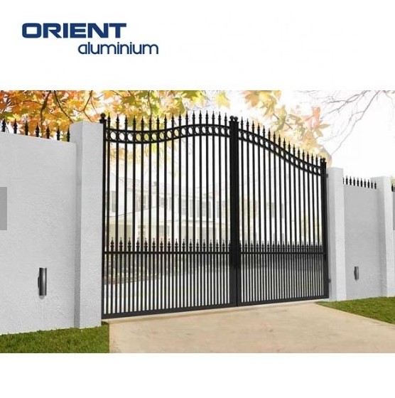 Laser Cut Custom Fabrication Aluminum Powder Coated Gate Designs Metal Sliding Garden Fence Gate factory