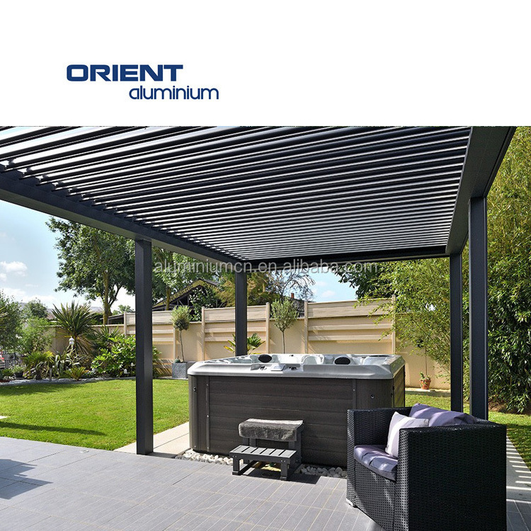 Popular Gazebo Arches Motorized Louvered Roof Pavilion Outdoor Aluminium  Pergola Kits