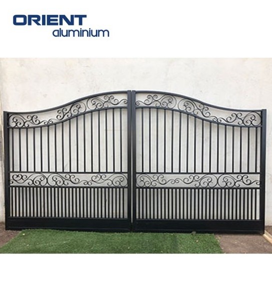 Laser Cut Custom Fabrication Aluminum Powder Coated Gate Designs Metal Sliding Garden Fence Gate factory