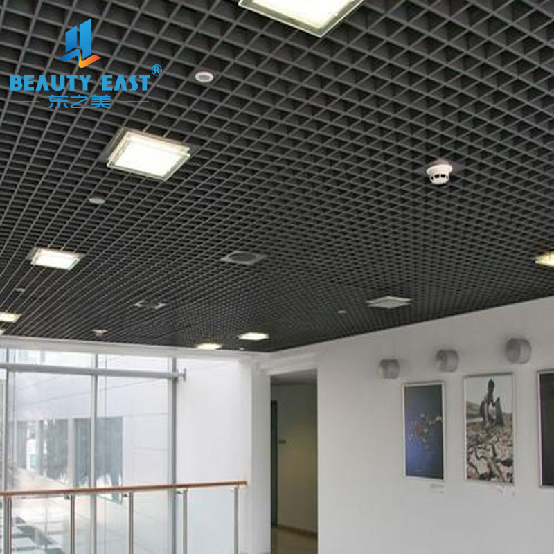 Egg Crate Look Metal Mesh Ceiling Aluminum Grille Ceiling Open Cell Strip Ceiling