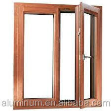 American style arched design wood clad aluminium composite casement window with double tempered glasses