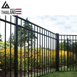 MADE IN THAILAND AND VIETNAM Cheap Custom Residential Steel Fencing Black Metal Picket Decorative Wrought Iron Fence