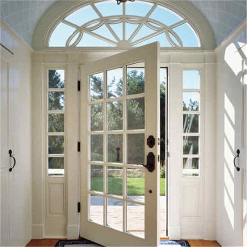 Custom Made Main Entry Door White Single Double Exterior Solid Wood Arched French Doors Interior