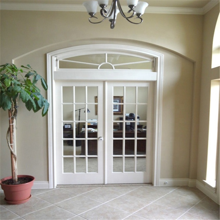 Custom Made Main Entry Door White Single Double Exterior Solid Wood Arched French Doors Interior