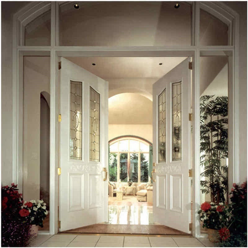 Custom Made Main Entry Door White Single Double Exterior Solid Wood Arched French Doors Interior