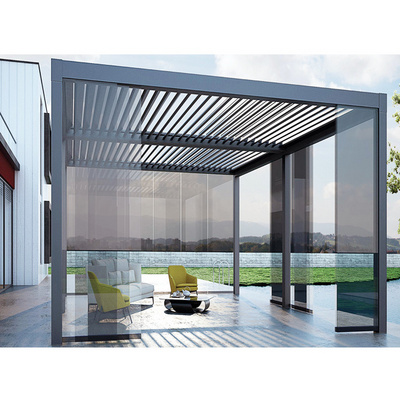 Waterproof Feature Garden Aluminium Gazebo Pergola System Waterproof Louvre Roof